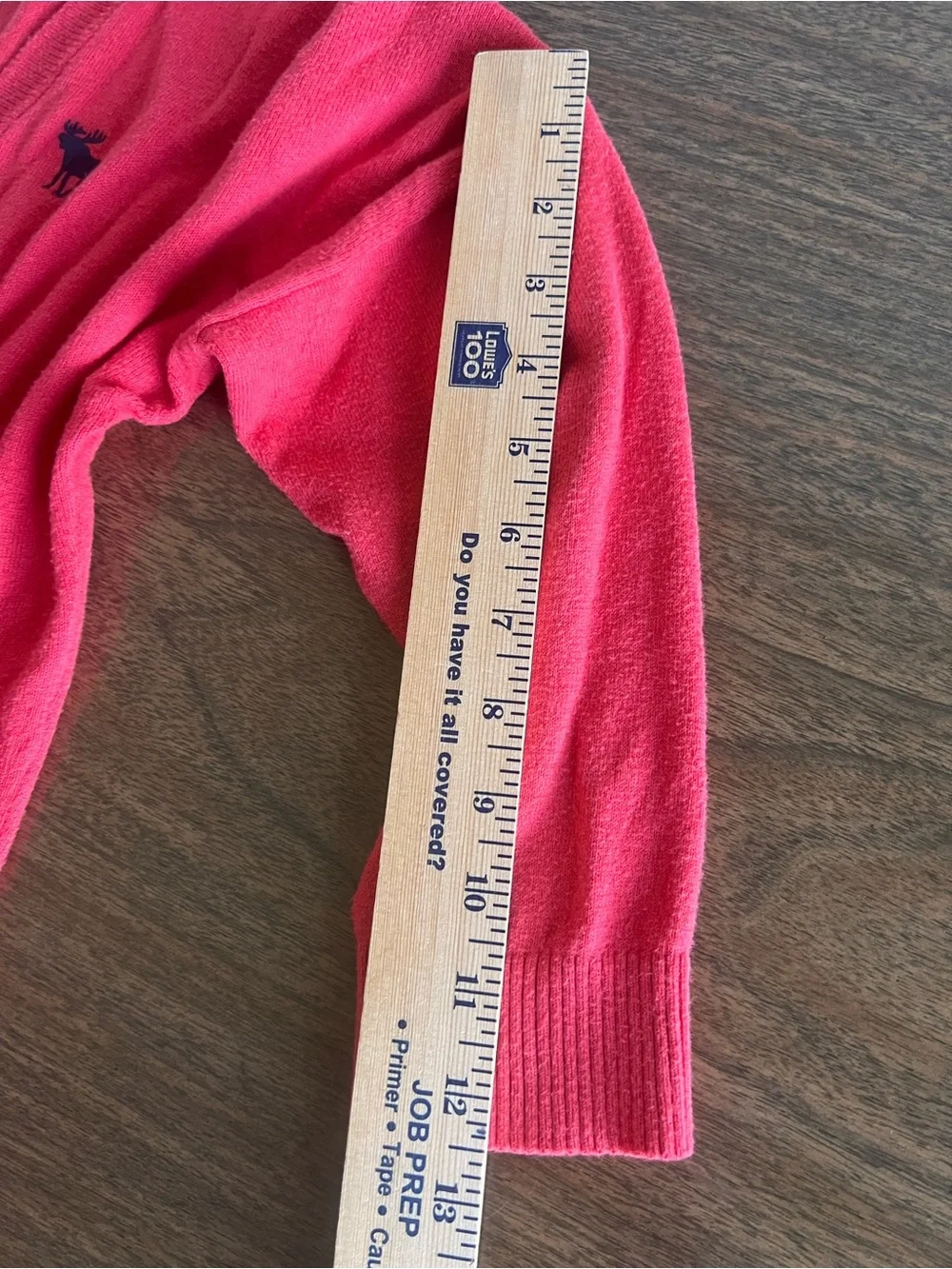 VTG Abercrombie & Fitch Cardigan M Fuschia Moose Button Front Pockets Preppy Y2K